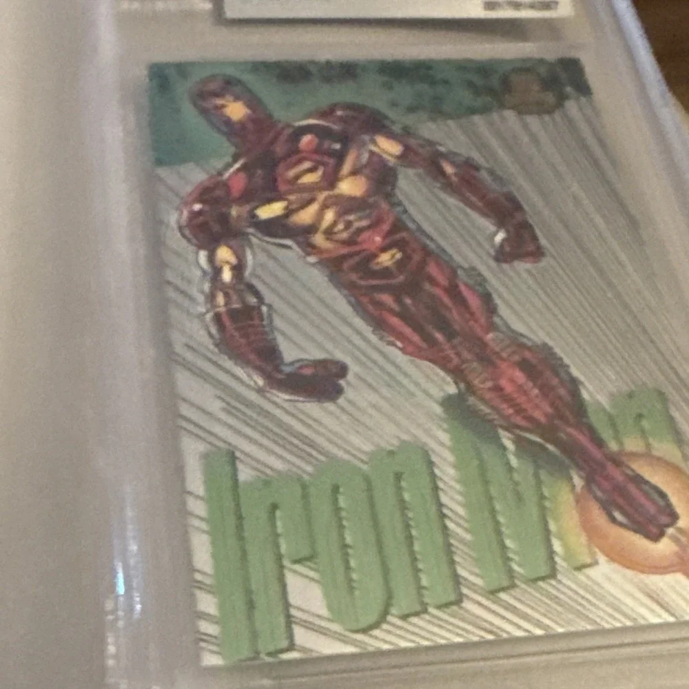 1994 Marvel universe V Iron Man Silver Powerblast Beckett 8